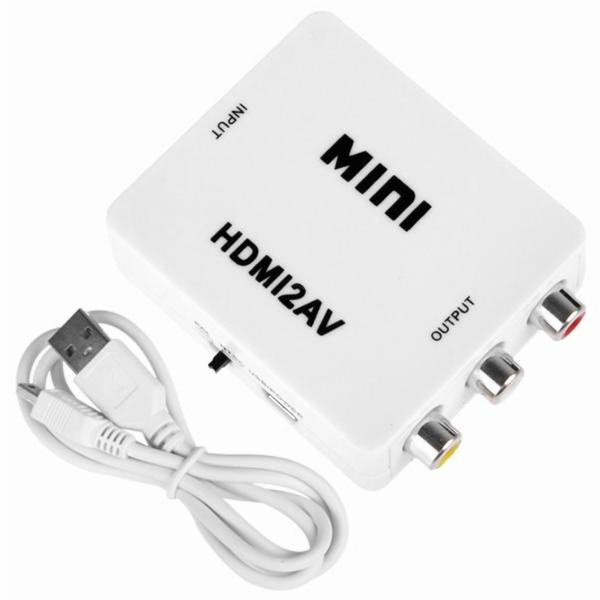 Adaptador Conversor HDMI2AV Full HD 1080 HDMI / RCA - Branco