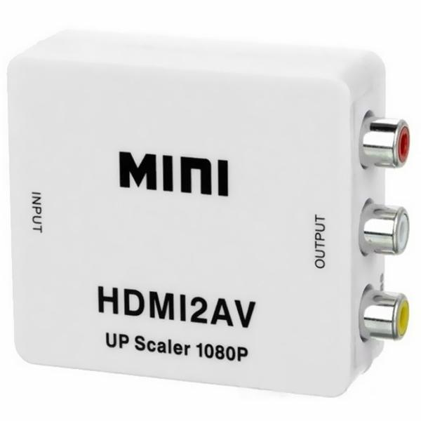 Adaptador Conversor HDMI2AV Full HD 1080 HDMI / RCA - Branco