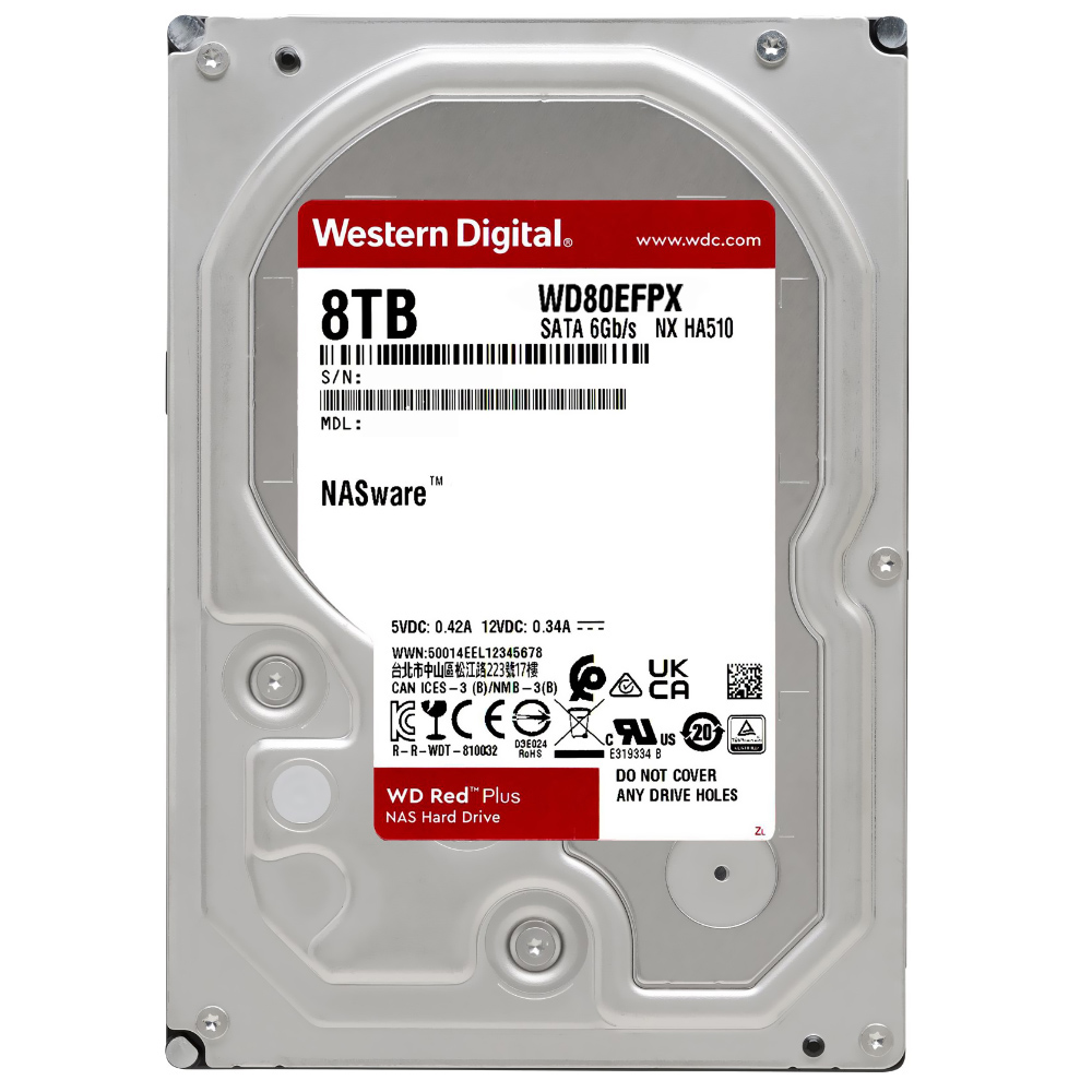 HD Western Digital 8TB WD Red Plus Nas 3.5" SATA 3 5640rpm - WD80EFPX