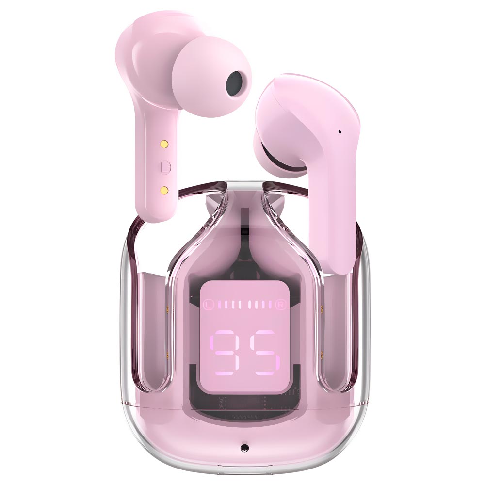Fone de Ouvido Acefast T6/AT6 Crystal TWS Earbuds / Bluetooth - Lotus Rosa