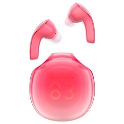 Fone de Ouvido Acefast T9/AT9 Crystal Air TBS Earbuds / Bluetooth - Pomelo Vermelho