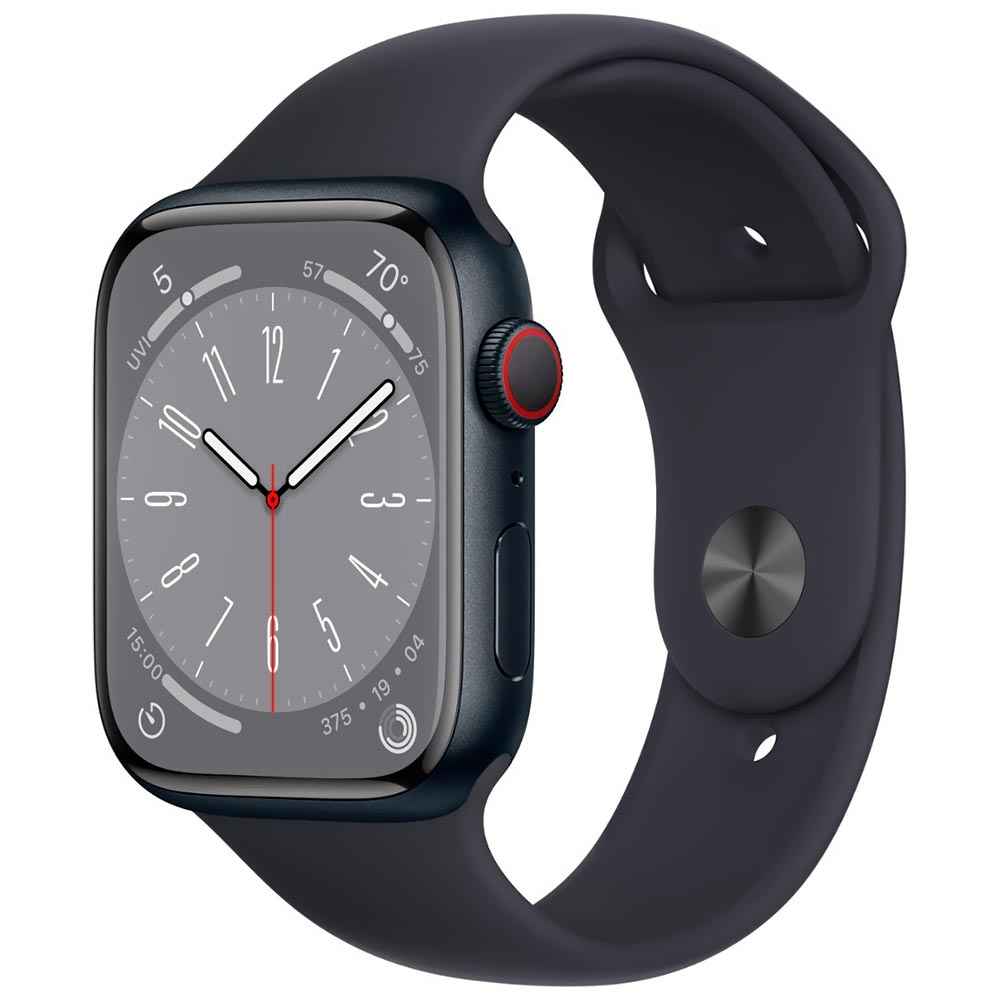 Apple Watch S8 MNVJ3LL/A 45MM / S-M / GPS / Aluminium Sport Band - Midnight