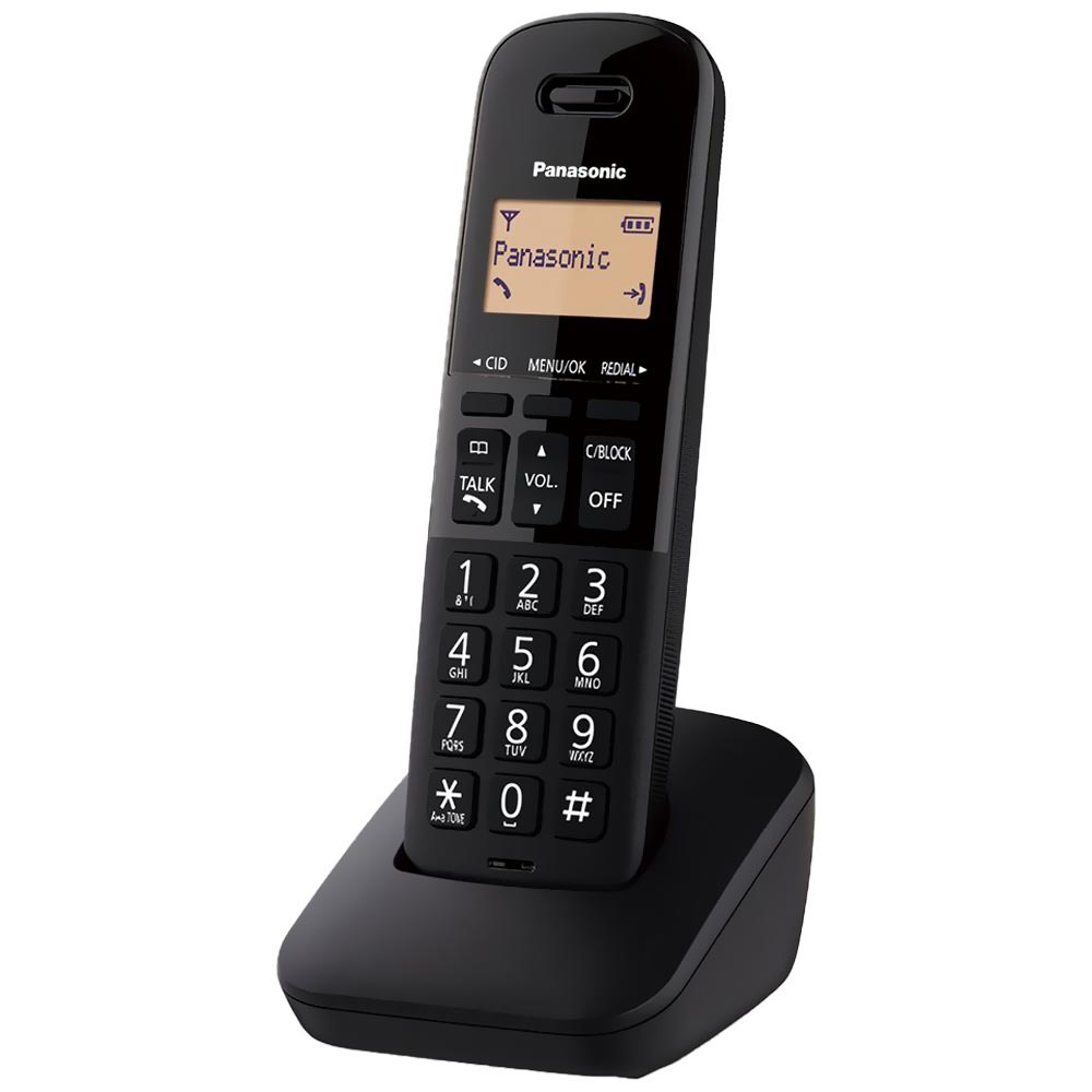 TELEFONE PANASONIC S/ FIO KX-TGB310LAB 1 BASE/BINA/BIVOLT PRETO