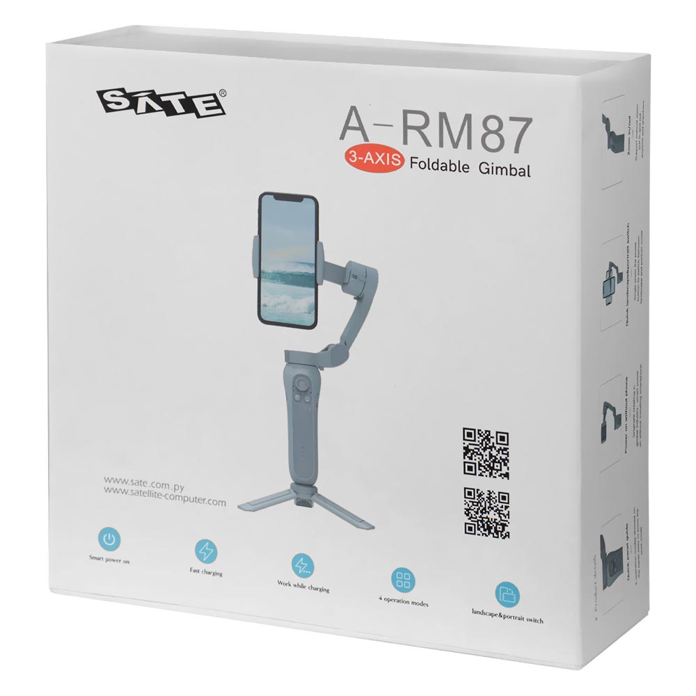 Gimbal Satellite A-RM87 de 3 Eixos - Cinza
