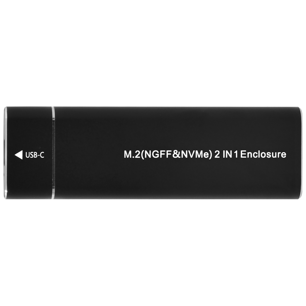 Gaveta NGFF & NVME 2IN1 Enclosure SSD M.2 / USB-C - Preto