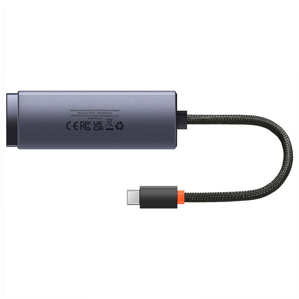 Adaptador USB-C para Ethernet RJ45 Gray - Baseus Lite (WKQX000313)