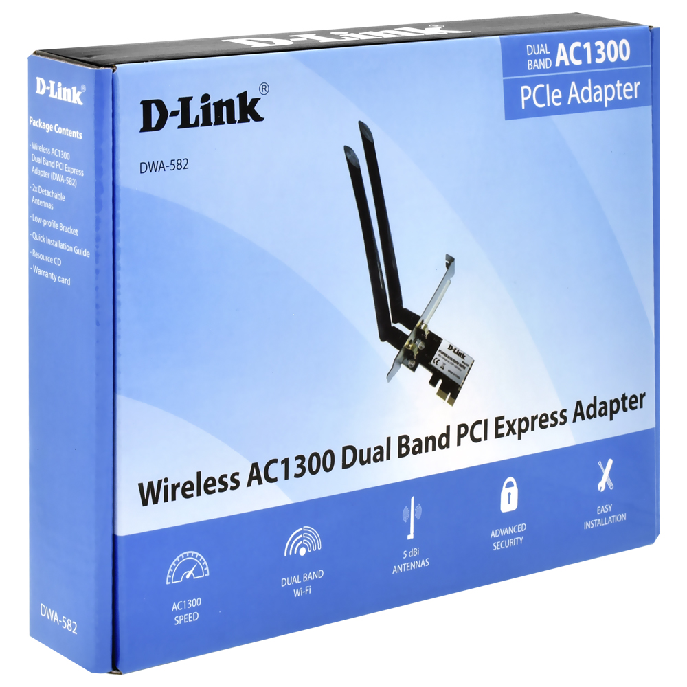 Adaptador Wifi D-Link DWA-582 PCI Express AC1300 / 1300Mbps