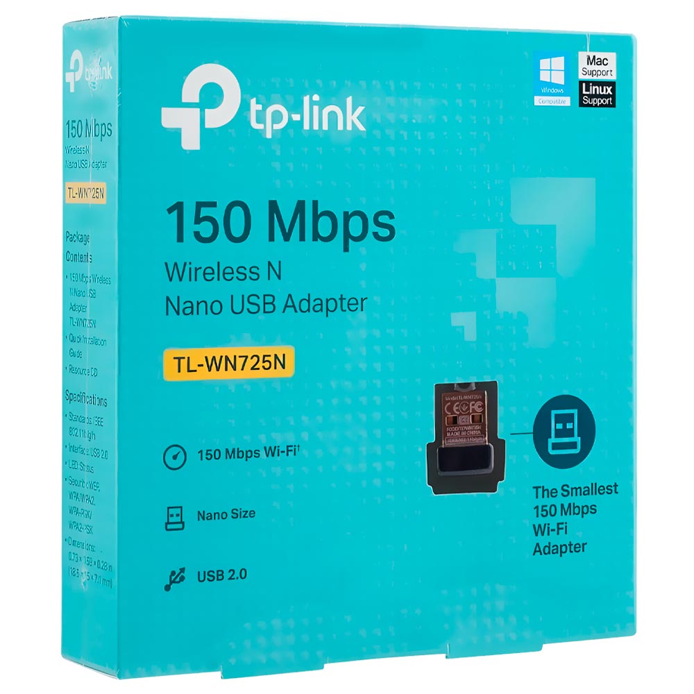 Adaptador Wifi Tp-Link TL-WN725N USB / 2.4GHz - 150Mps