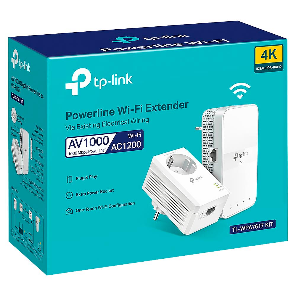 Extensor de Rede Tp-link TL-WPA7617 Kit Powerline AC1200