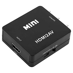 Adaptador Conversor HDMI2AV Full HD 1080 HDMI / RCA - Preto