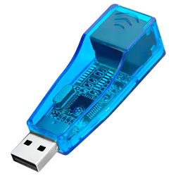 Cabo Adaptador USB 2.0 Macho / RJ45 10/100Mbps Fêmea - Azul