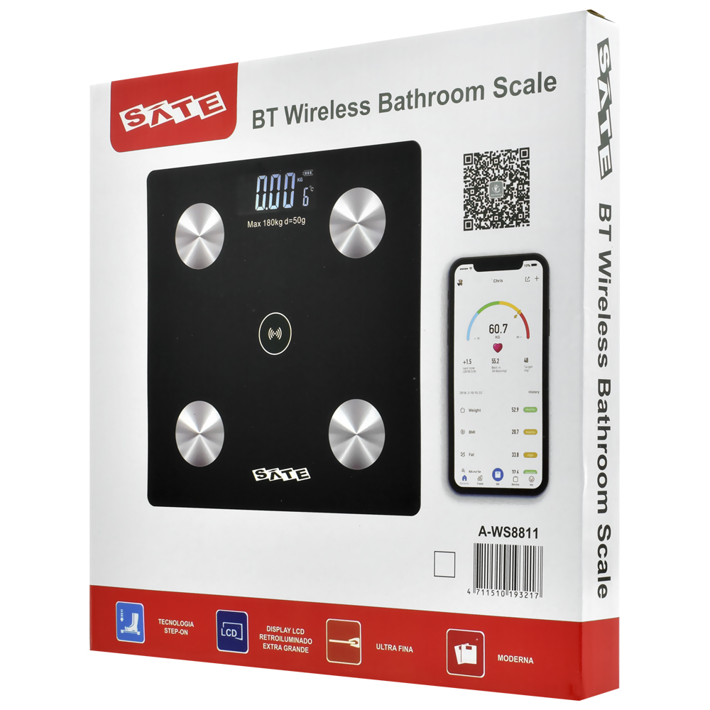 Balança Digital Satellite A-WS8811 Bluetooth / Branco - 180KG