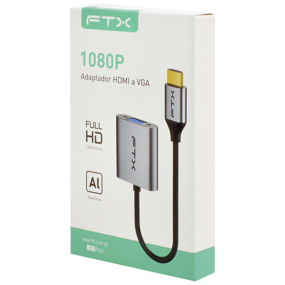 Cabo Adaptador FTX HDMI Macho para VGA Femea  - Preto / Cinza (CT-C160-PU31-HMVGA1-S0.15)