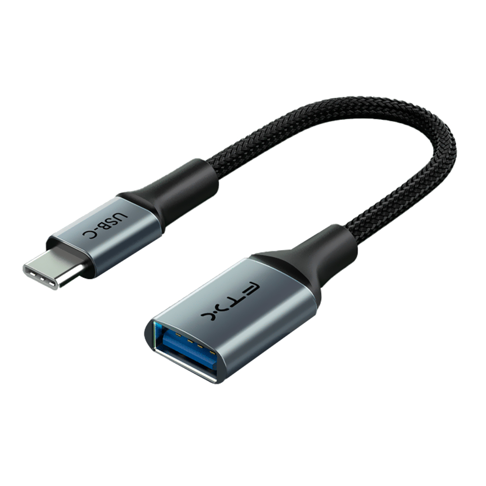 Cabo Adaptador FTX USB-C Macho para USB 3.0 Femea OTG - Cinza (CT-160-PU31-CMHDFN1-S0.2)