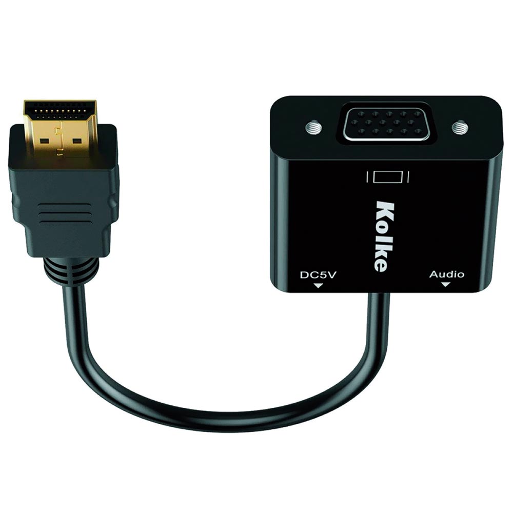 Cabo Adaptador HDMI para VGA / Áudio - Preto Kolke KCA-429