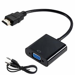 Cabo Adaptador HDMI para VGA / Áudio 