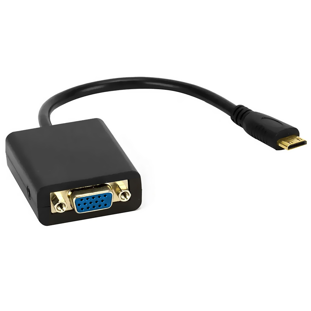 Cabo Adaptador Mini HDMI para VGA com Áudio - Preto