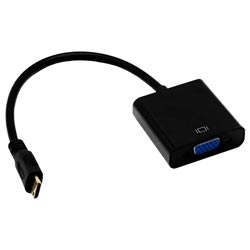 Cabo Adaptador Mini HDMI para VGA Fêmea - Preto