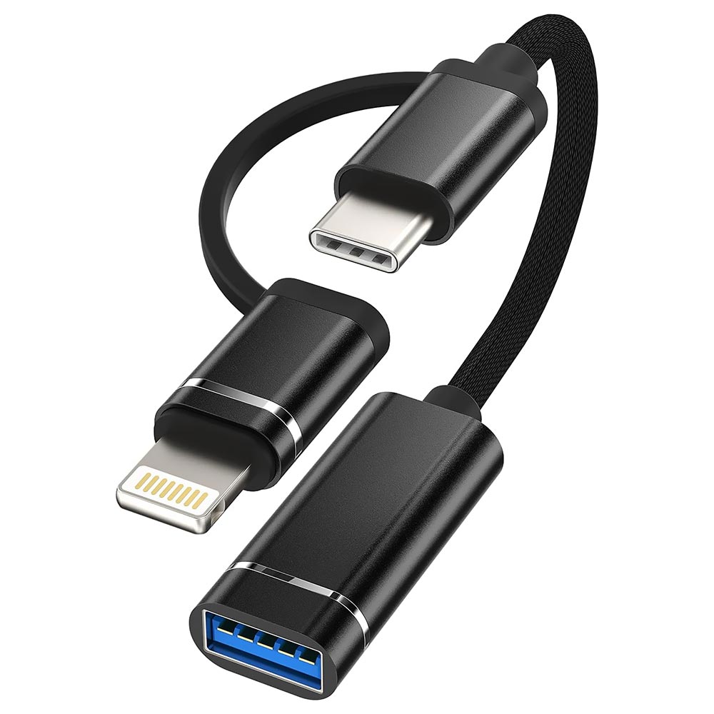 Cabo Adaptador USB 3.0 Fêmea para USB-C Macho / Lightning