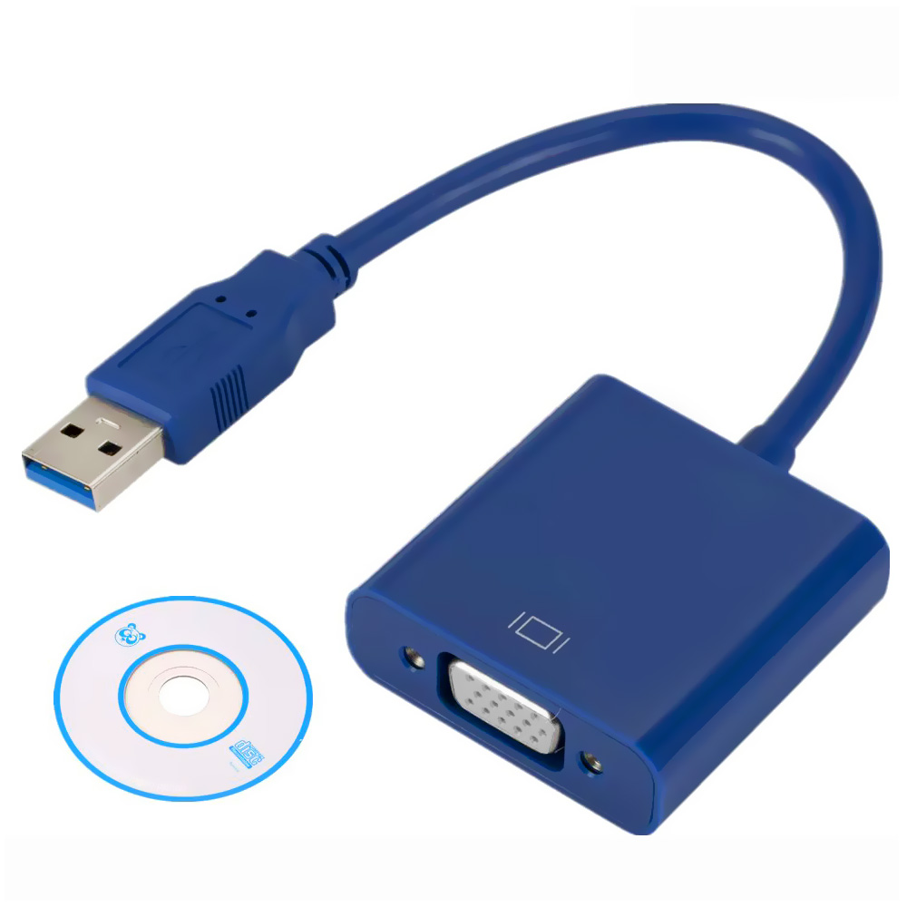 Cabo Adaptador USB 3.0 para VGA Fêmea - Azul