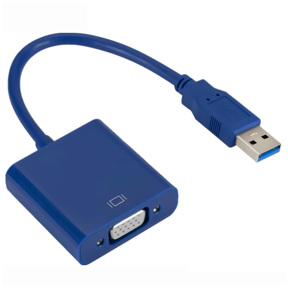 Cabo Adaptador USB 3.0 para VGA Fêmea - Azul