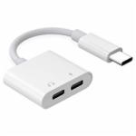 Cabo Adaptador USB-C Macho para 2 USB-C Fêmea L4 - Branco