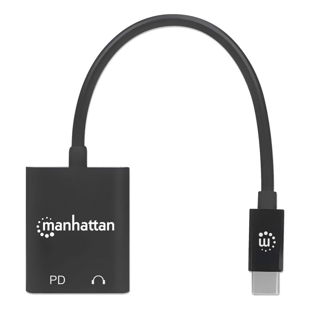 Cabo Adaptador USB-C Macho para Áudio 3.5mm Fêmea / USB-C Fêmea Manhattan 153355