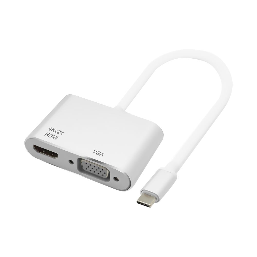 Cabo Adaptador USB-C Macho para VGA Fêmea / HDMI