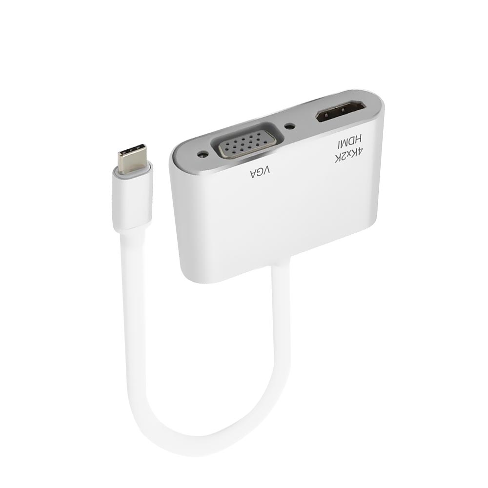 Cabo Adaptador USB-C Macho para VGA Fêmea / HDMI