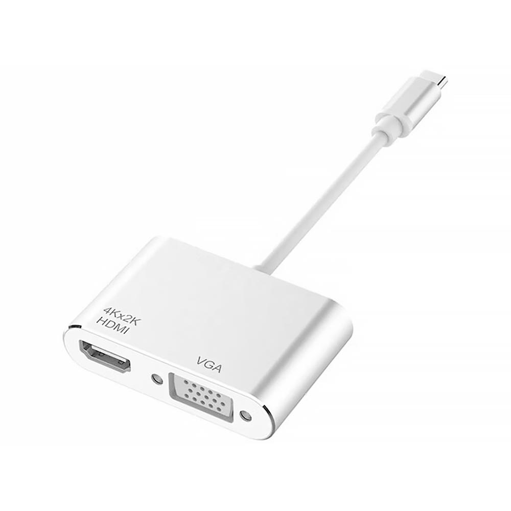 Cabo Adaptador USB-C Macho para VGA Fêmea / HDMI