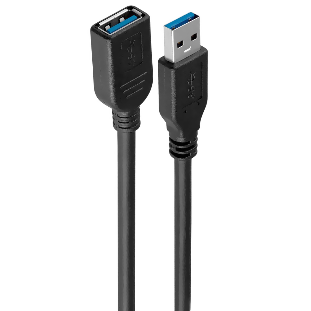 Cabo de Extensão USB para USB 3.0 - 1.8M Preto
