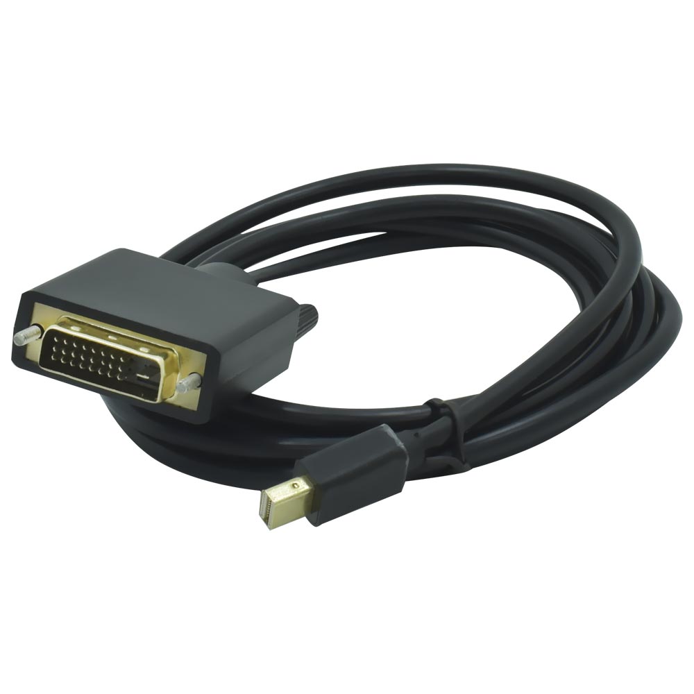 Cabo Adaptador Mini DisplayPort para DVI Macho 24+1 1.8M - Preto