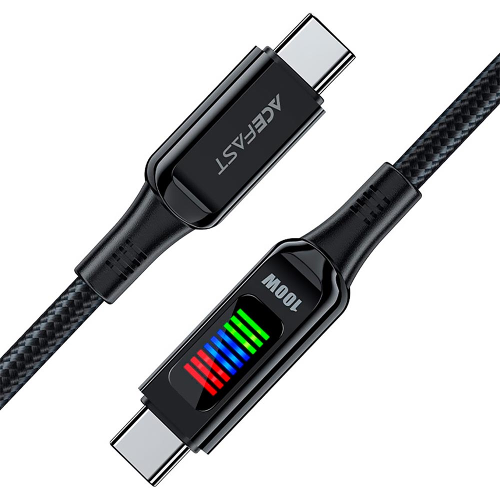 Cabo Acefast C7-03 USB-C Macho A USB-C Macho 1.2M - Preto