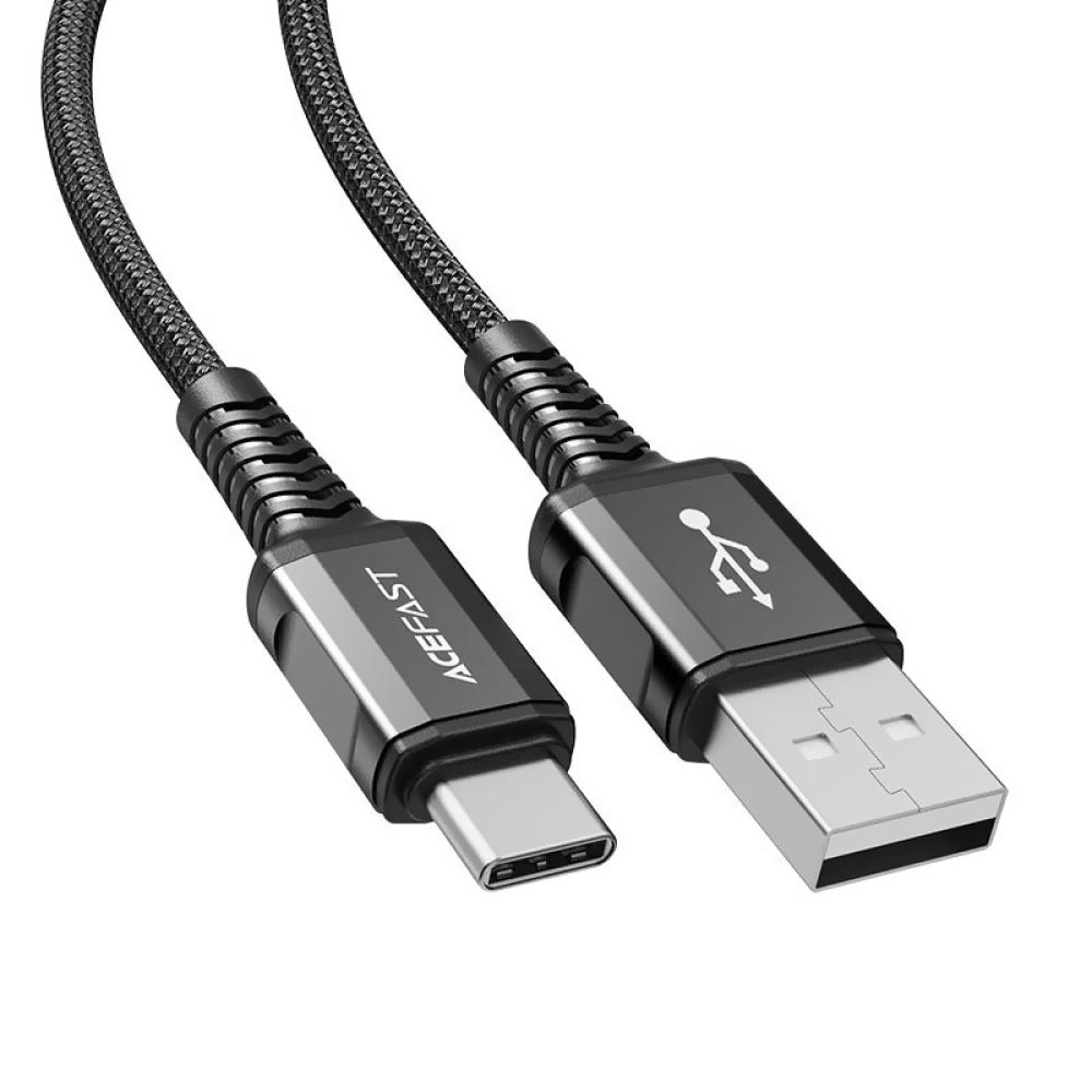 Cabo Acefast USB-C Macho a USB Macho C1-04 1.2M - Preto