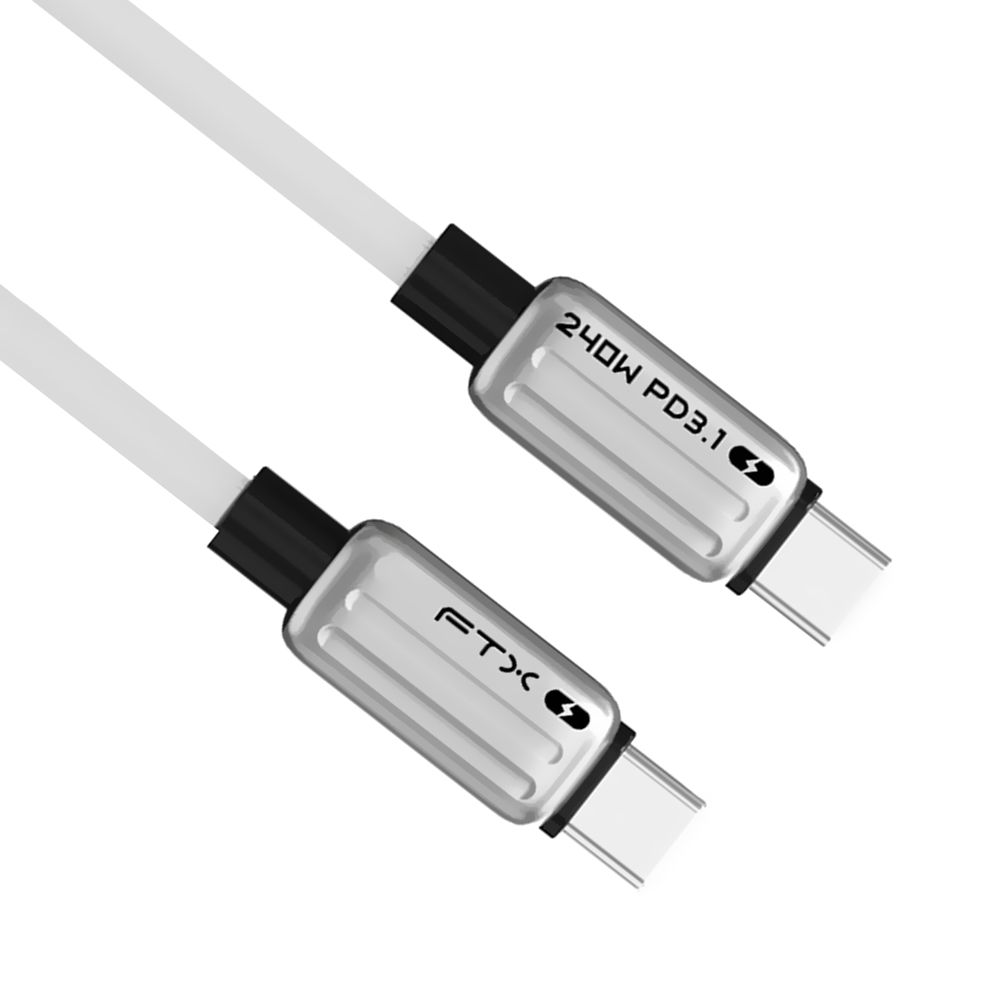 Cabo FTX USB-C Macho a USB-C Macho 240W / 2M - Branco (C160-U3-AMAF-2)