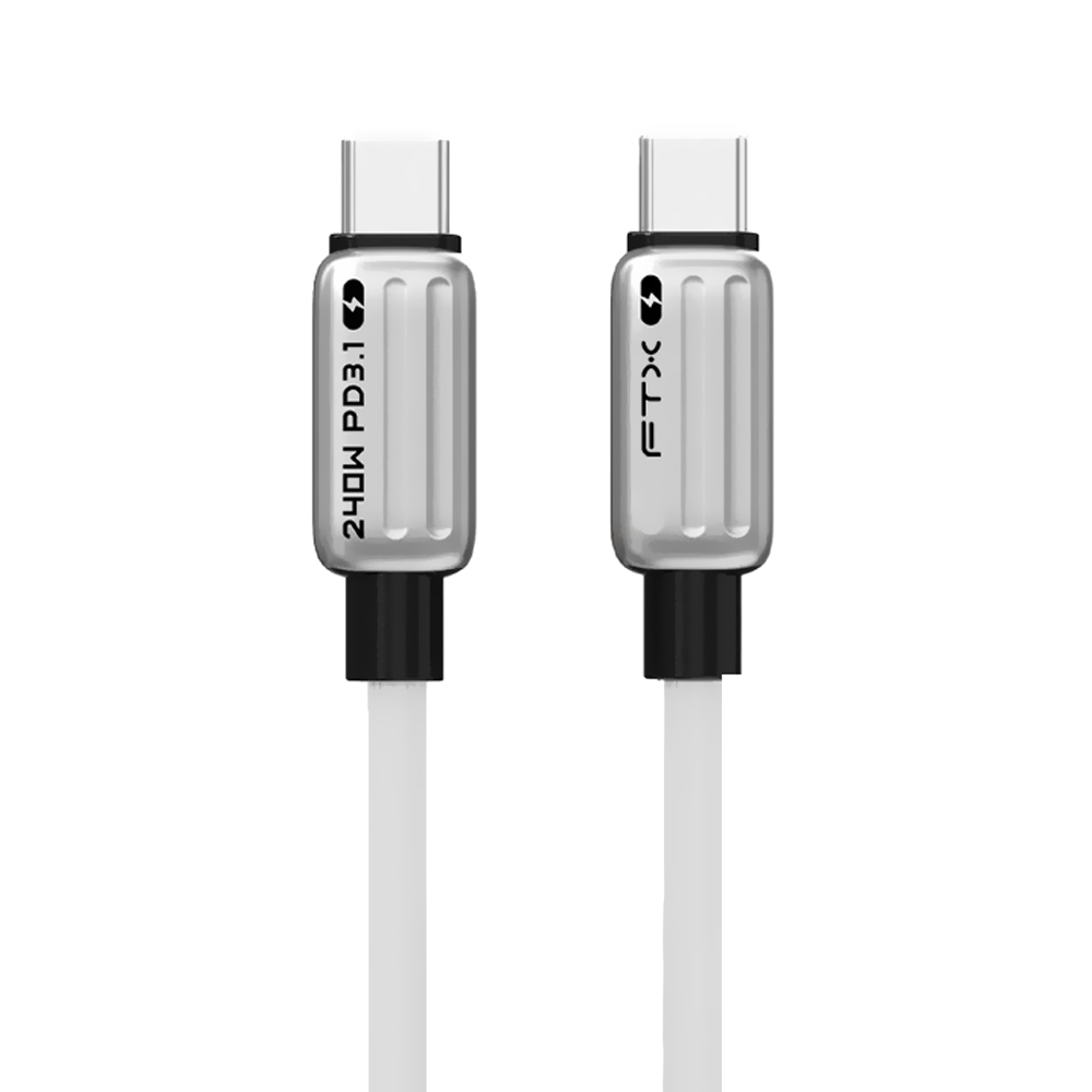Cabo FTX USB-C Macho a USB-C Macho 240W / 2M - Branco (C160-U3-AMAF-2)