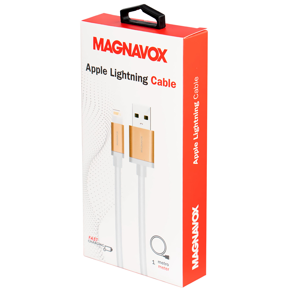 Cabo Magnavox MAC5329 Lightning A USB Macho 1M - Branco / Dourado