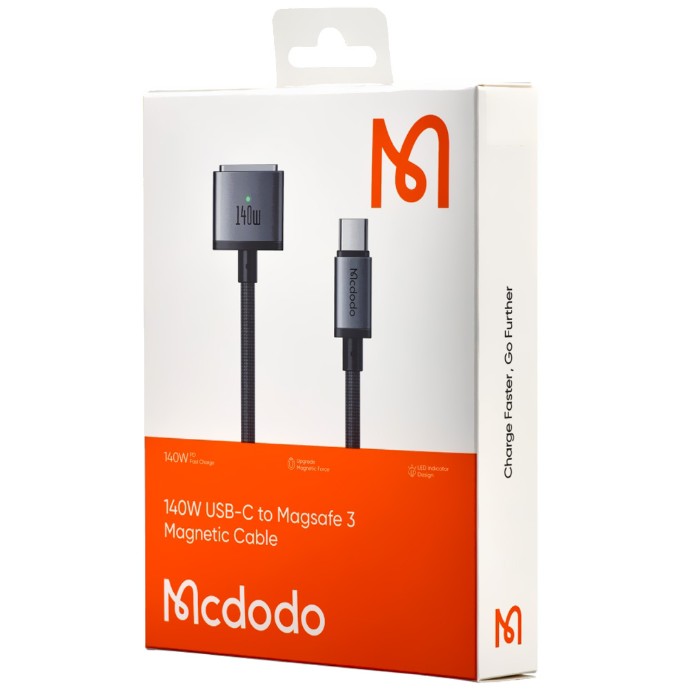 Cabo Mcdodo CA-1470 USB-C Macho para Magsafe 3 Magnetic 140W / 2M - Preto