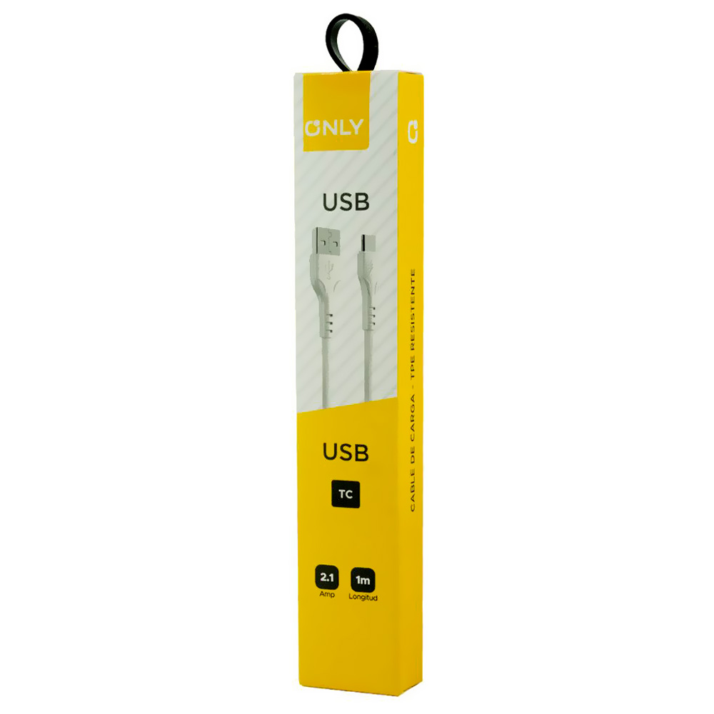 Cabo Only MOD 125 USB Macho A USB-C Macho 1M - Branco