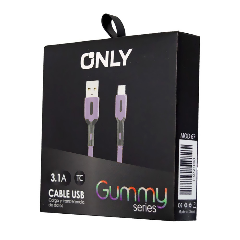 Cabo Only MOD 67 USB Macho A USB-C Macho 1M - Cinza