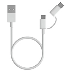 Cabo Xiaomi SJX01ZM 2 In 1 USB-C A Micro USB / USB Macho 30CM - Branco