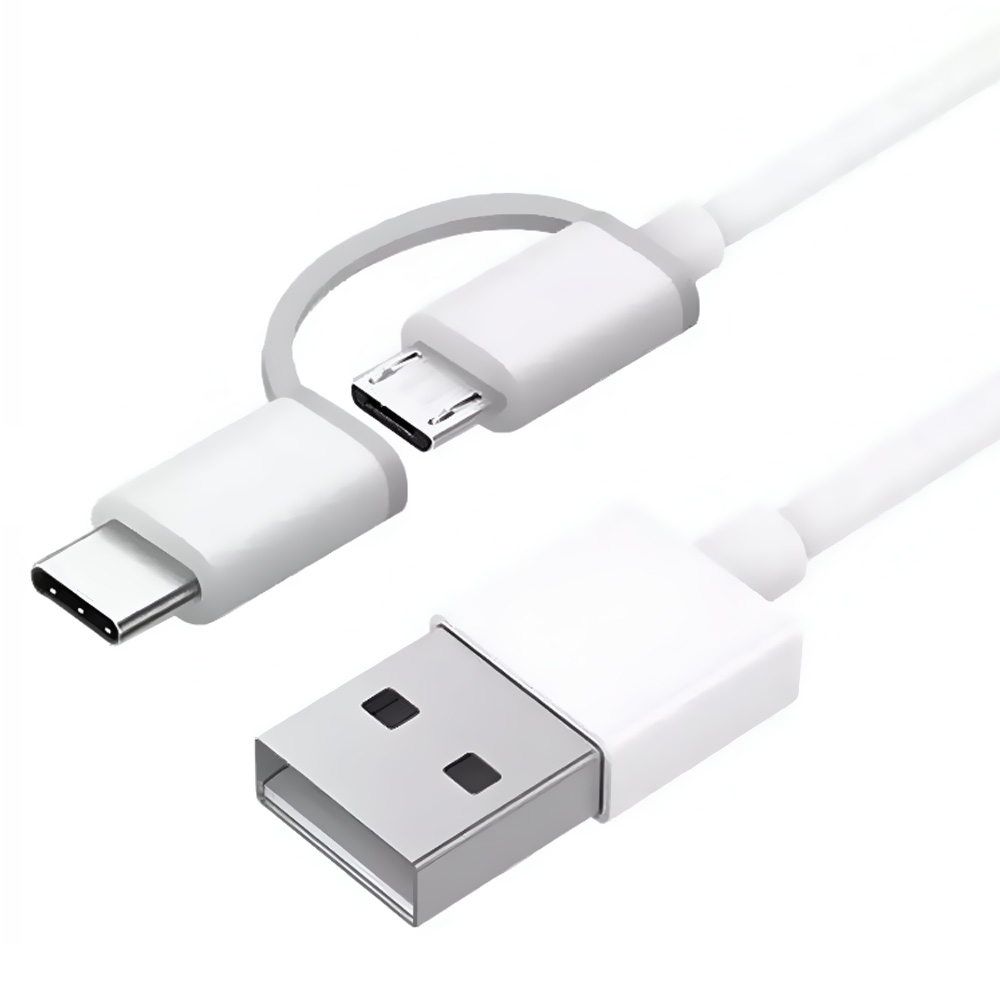 Cabo Xiaomi SJX01ZM 2 In 1 USB-C A Micro USB / USB Macho 30CM - Branco