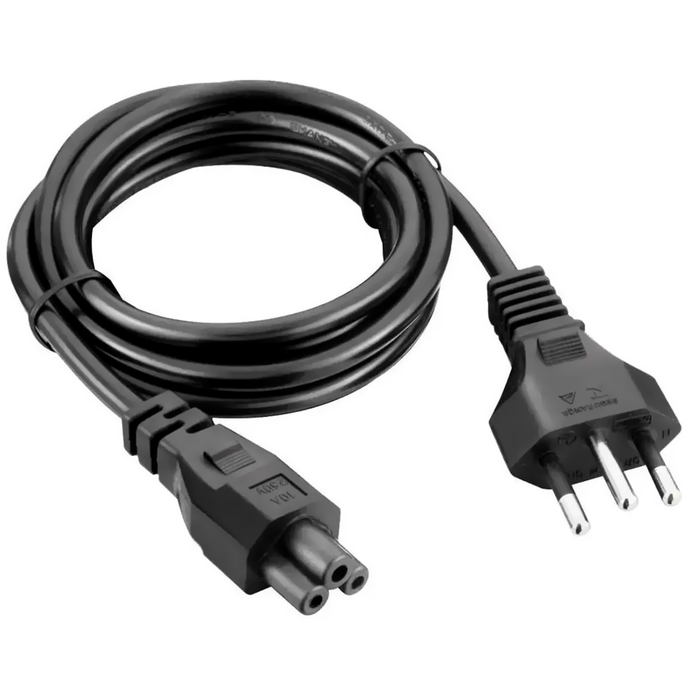 Cabo de Alimentação para Notebook/Nuc Tripolar / BR / 1.50M - Preto