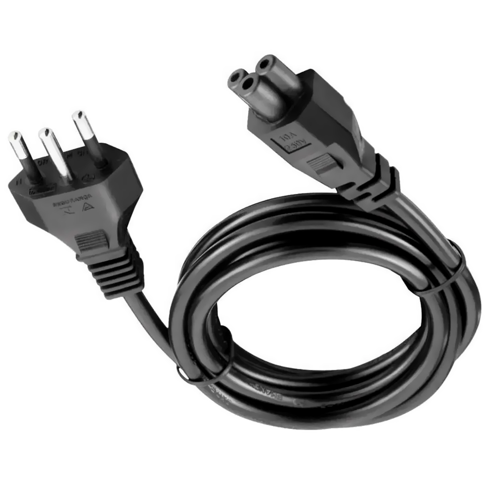 Cabo de Alimentação para Notebook/Nuc Tripolar / BR / 1.50M - Preto