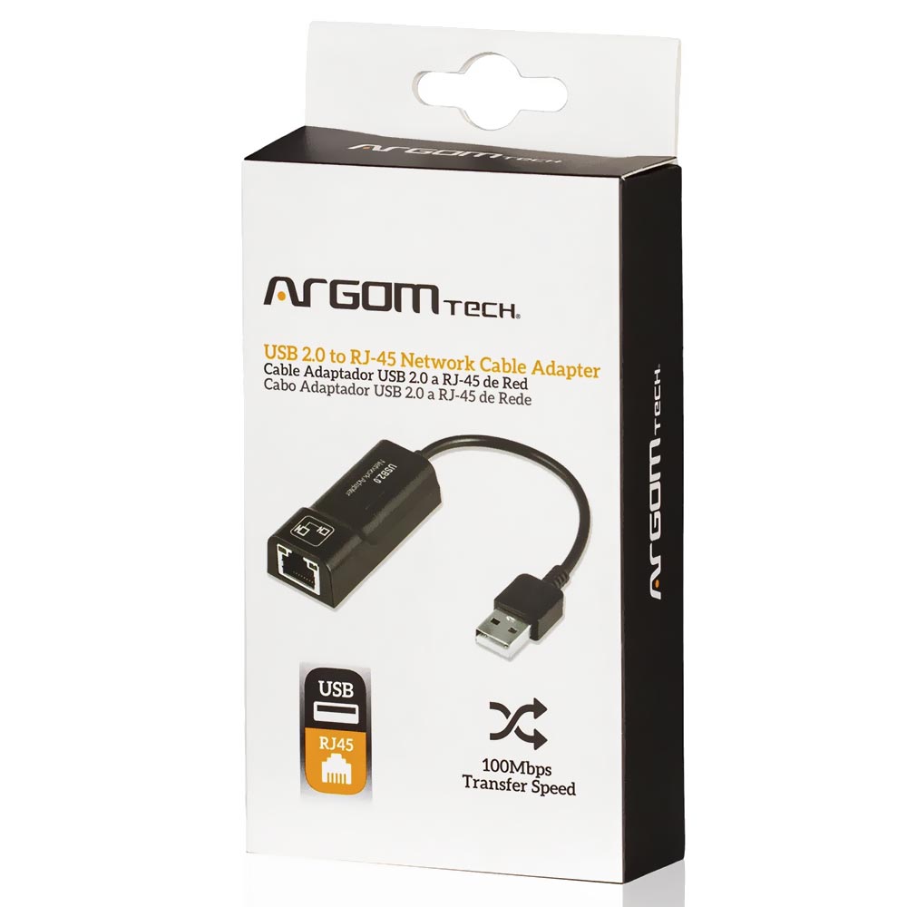 Adaptador de Rede USB 2.0 para RJ45 - ArgonTech ARG-CB-0045