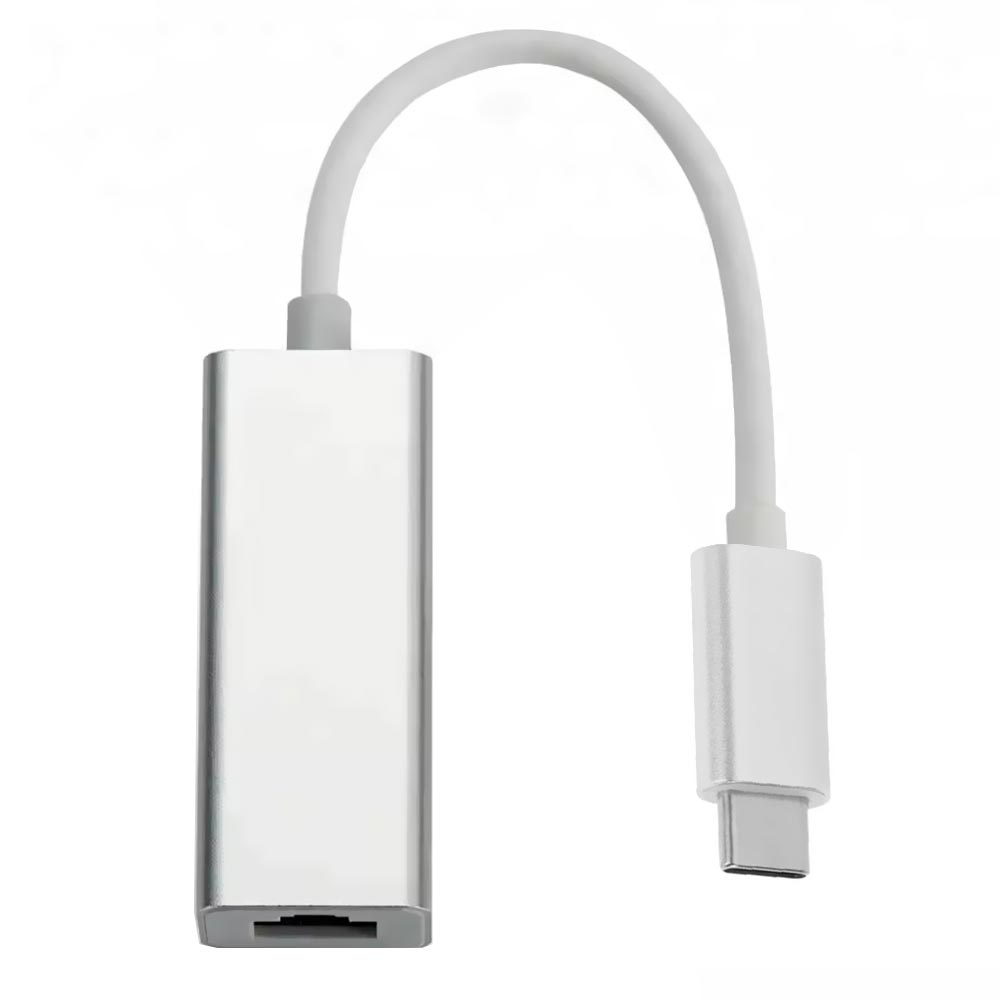 Adaptador de Rede USB-C para RJ45 / 1000Mbps Gigabit - Prata