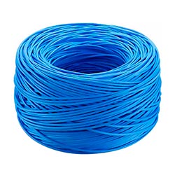 Cabo de Rede UTP CAT6 305M - Azul Iuron Owire 24AWG CCAH 4P 30% Cobre