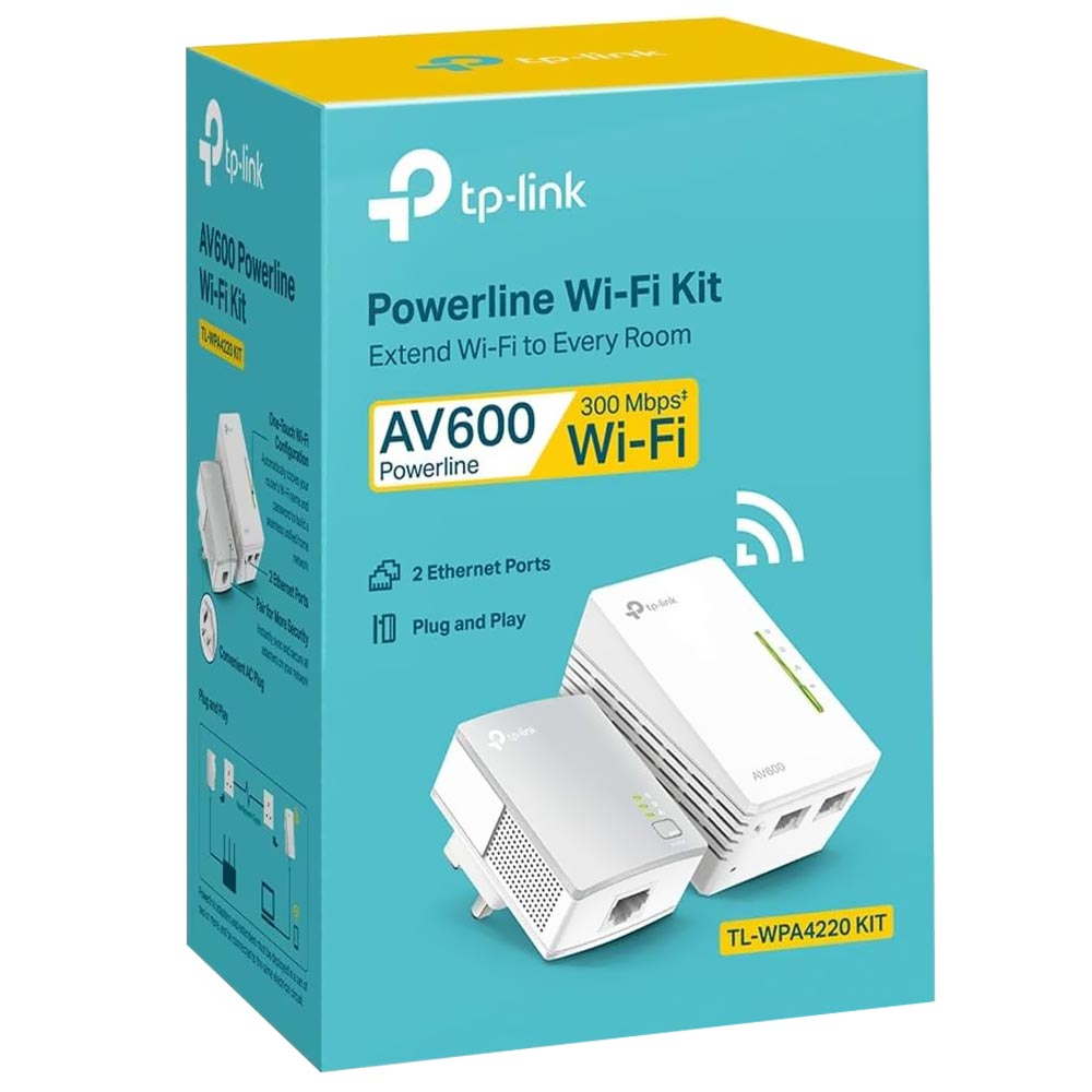 Extensor de Rede Tp-link TL-WPA4220 Kit Powerline AV600