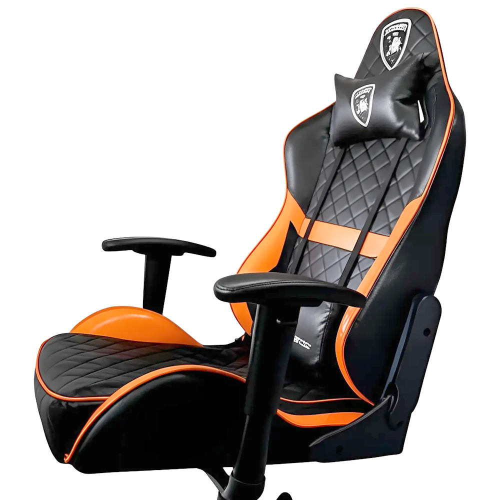 Cadeira Gamer Lamborghini Veneno Noctis LB-GC Nero - Preto / Laranja