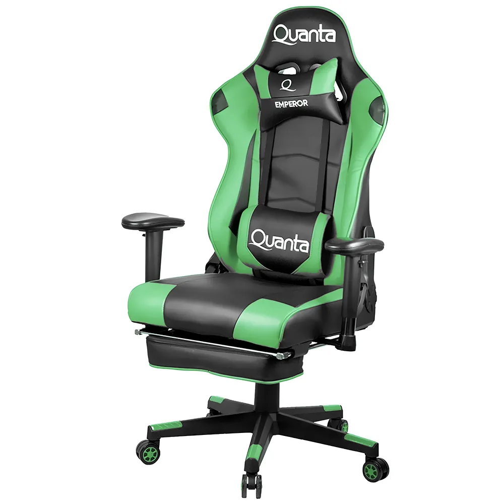 Cadeira Gamer Quanta QTGC20 Emperor - Preto / Verde + Suporte KRAB KBD5PRO